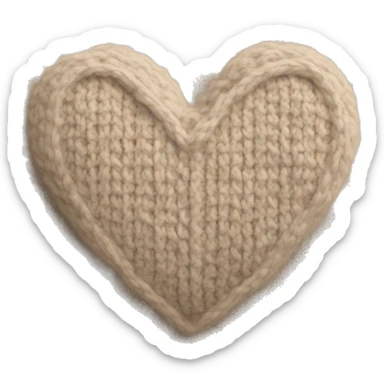 Knit heart, like a sweater textured heart beige sticker