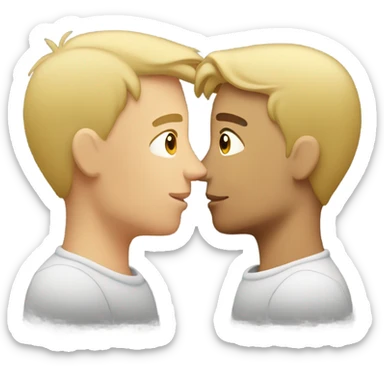 blonde white guy kissing a latino guy  sticker