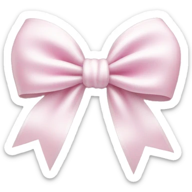 white satin bow on a pink heart sticker