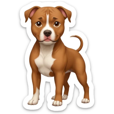 All brown pit bull boxer mix dog sticker