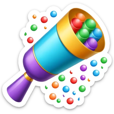 Corporate Gift icon and party popper as a retro sticker  sticker