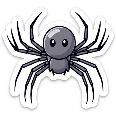 completely gray spider, pure gray spider with eight legs sticker