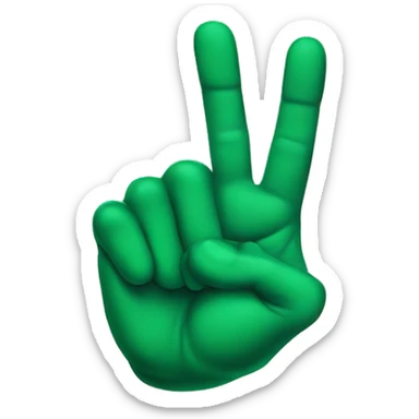Rock n roll hand sign in green color sticker