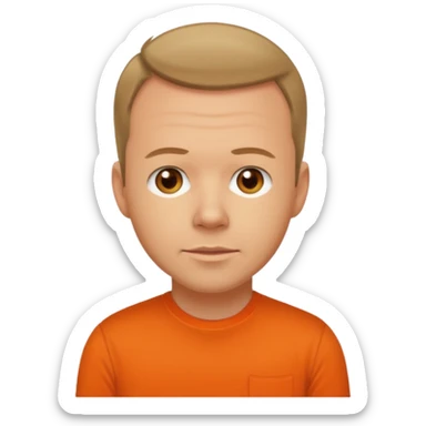 Donnie Wahlberg brown eyes,dark blonde hair, orange shirt  sticker