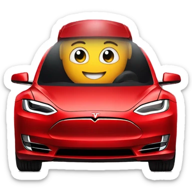 red tesla sticker