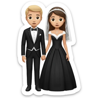confused newlywed couple sticker