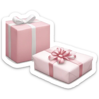 Light pink Christmas gifts under a white Christmas tree  sticker