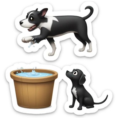 Dog getting sprayed by skunk sticker