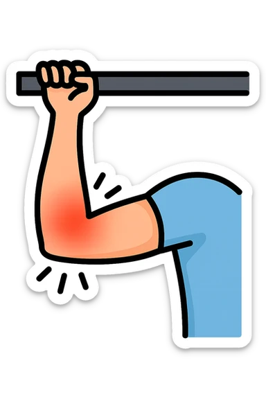 gomito dolorante alle trazioni sticker