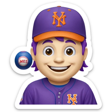  McDonald’s grimace mascot dressed in New York Mets gear sticker