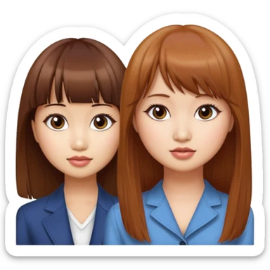 Brenda Song and Debby Ryan (straight bangs) sticker