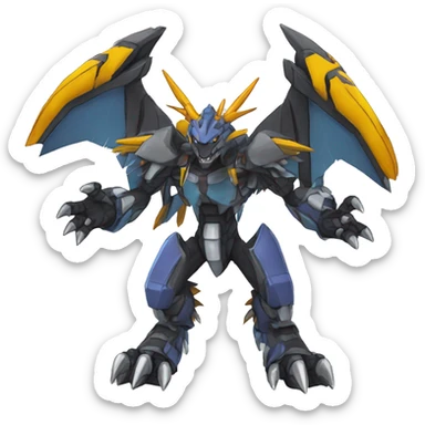  Cool Edgy Digimon-Fakemon-Greymon with edgy markings full body sticker