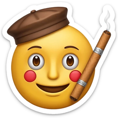 Pon este emoji  🫩 con un cigarro en la boca sticker