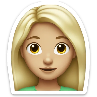 Girl with green eyes and light blond hair with freckles sticker