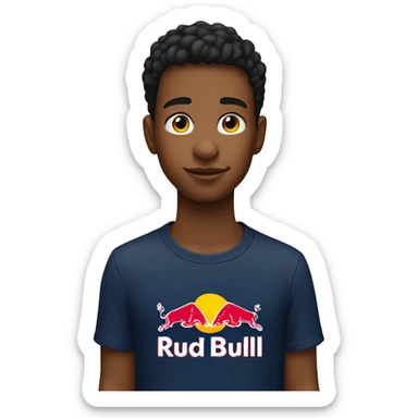 16 year old boy with red bull t-shirt sticker