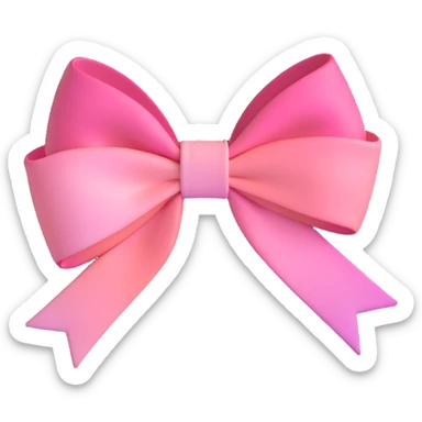 3D emoji style pink bow with gothic effect, pastel pink to black gradient,, remove background sticker