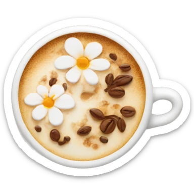 Floral cappuccino  sticker