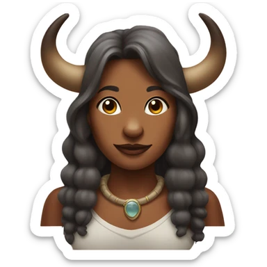 Anthropomorphic female buffalo  sticker