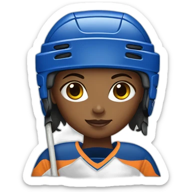 Girl ice hockey player sticker