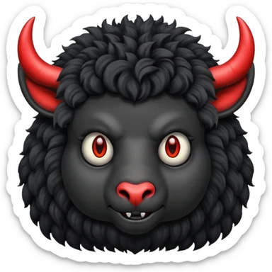 Black sheep with devil horns sticker