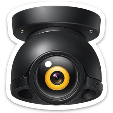 Dome cctv camera in black  sticker
