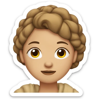 girl with light brown hair and brown eyes sleeping under a blanket in a bun sticker