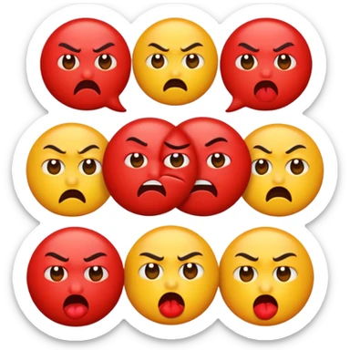 Angry emojis sending kisses sticker
