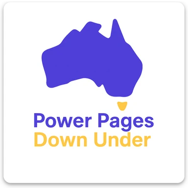 Remove the thick border from the map of Australia and text 'Power Pages Down Under'. Make the design clean and modern, suitable for use on a purple background. Use #403DAD, vibrant purple, and #fff7ad as accent colors. No Power Pages icon, no digital web overlay. sticker