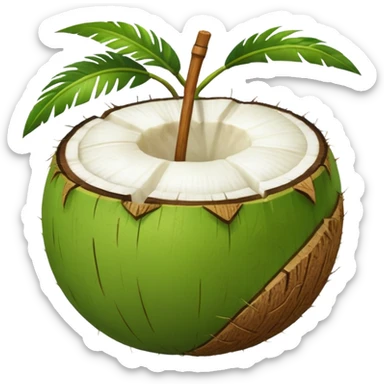 "Whole Green Tender Coconut" sticker