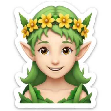 elf with flower crown sticker
