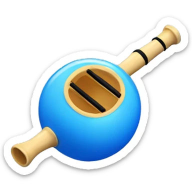 blue ocarina globular flute sticker