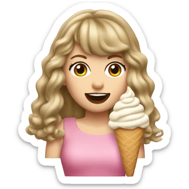 Taylor swift eating an ice cream sticker
