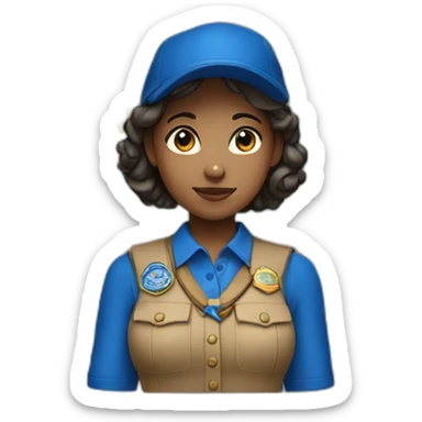 Scout girl with blue shirt with royal blue skirt  sticker