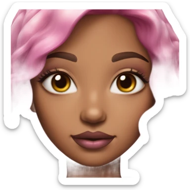 tan mermaid, model, magical, pink lips, iridescent, mystical, shiny, holographic, highlights, scales  sticker