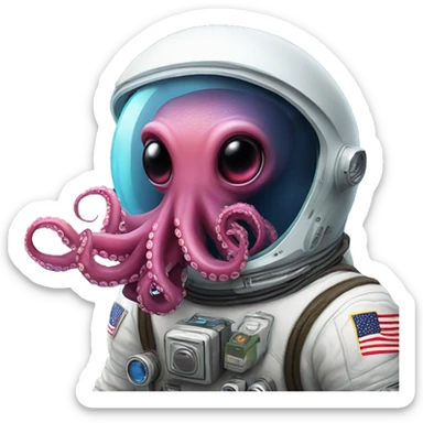 Alien Octopus with astronaut sticker