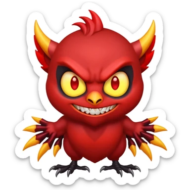 Can you create a cute / chibi emoji and some ravenous or evil cute emojis for ravenous fiend in shadow slave? Here is an image of the fiend for a baseline: https://shadowslave.fandom.com/wiki/Ravenous_Fiend?file=LittleScavybyjust_a_koifish.jpg sticker