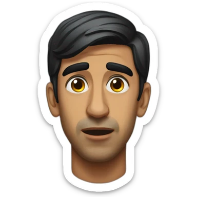 Crying rishi sunak with a tear rolling down his gave sticker