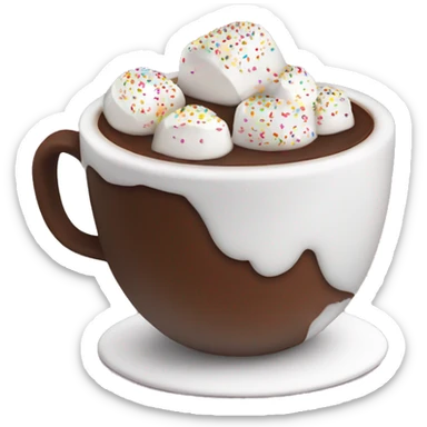 Hot chocolate with marshmallows and sprinkles sticker