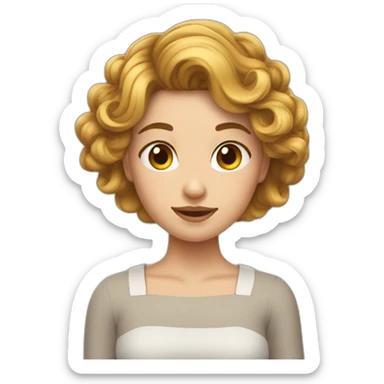 Fille cheveux châtain peau asser claire sticker