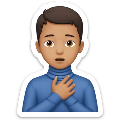 A person cris crossing hands on neck choking itself out mixed boy  sticker