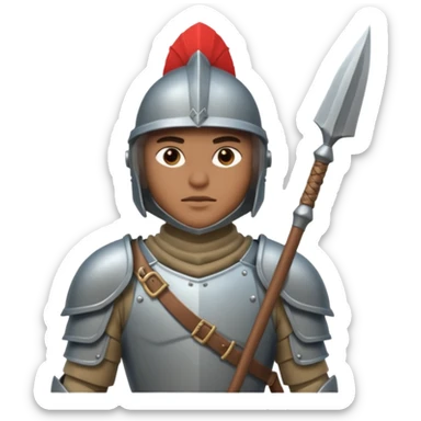 Guard – Armored soldier with spear or halberd sticker