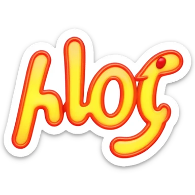 Neon signboard word "hot" sticker