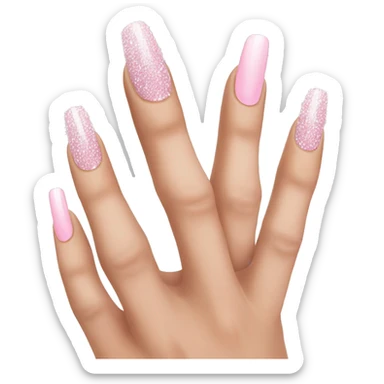 Light pink sparkly nails manicure sticker