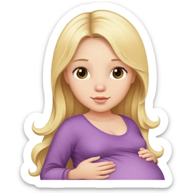 pregnant girl with long blonde hear sticker