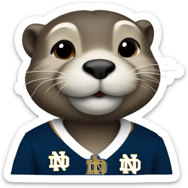 Otter wearing Notre dame uniform sticker