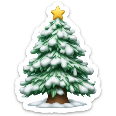 Snowy Christmas tree sticker