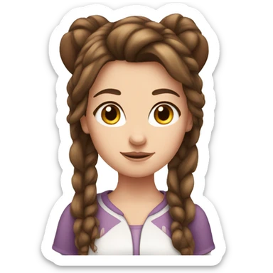 White girl with brown hair & Disney ears on  sticker