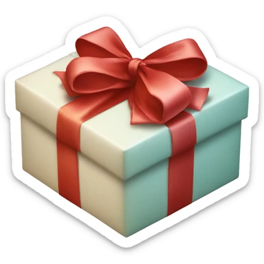 Christmas GIFTBOX with satin bow sticker