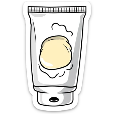 crumpled empty hand cream tube, flattened and wrinkled, cap on, no cream left sticker