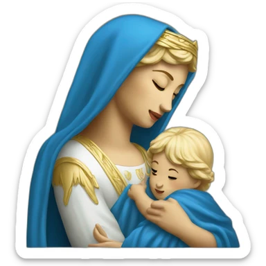 Madona with child jesus blue clothes sticker